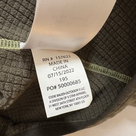 Eddie Bauer Men’s XL Fleece Lined Free Heat Green 1/4 Zip Shirt Thumb Holes - Picture 16 of 16